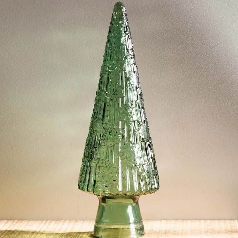 Recycled Glass Holiday Tree, Large - Green